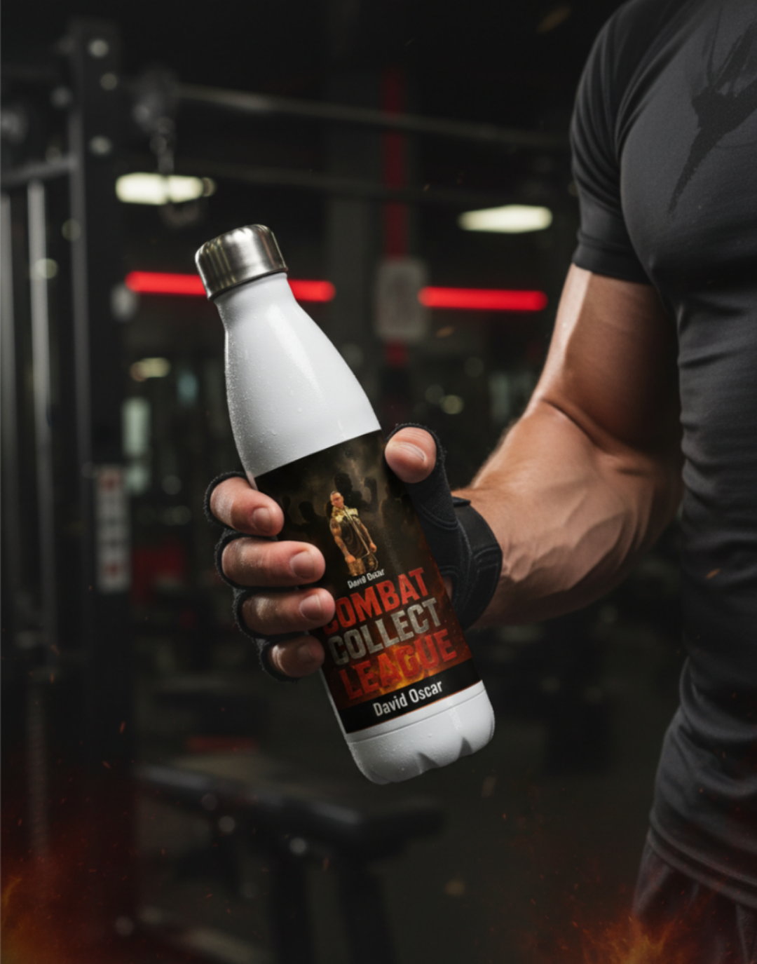 Combat Collect® League Water Bottle – Dawid Oscar Edition (White, 17oz)